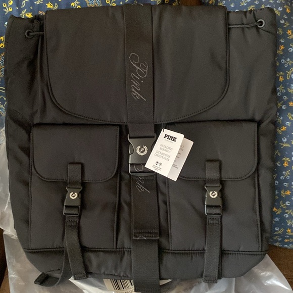 PINK Victoria’s Secret Nylon Cargo Black Backpack - Picture 8 of 8